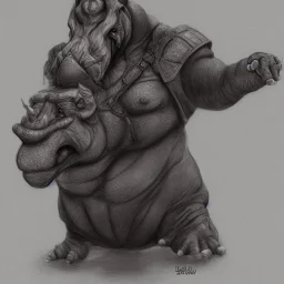 D&D, Giff, Fantasy, Hippo, Anthropomorphic, portrait