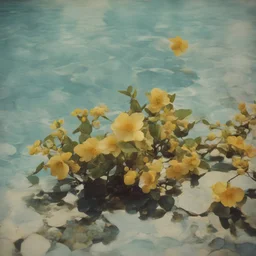 Hypericum in a swimming pool, autochrome