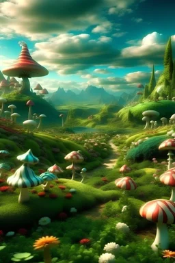 You can make a landscape that looks like something from the movie Alice in Wonderland