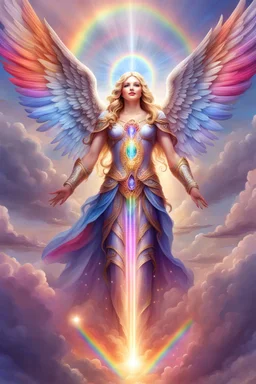 Beautiful angel, ufos, rainbows, beautiful colors gardens , flowers, cascades