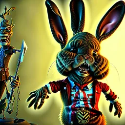 Bug bunny personnage cartoon style zombie iron maiden 4k détail ultra