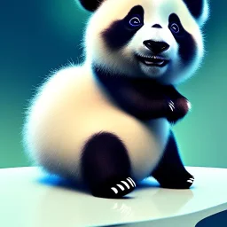 cute baby panda, by pixar