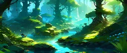 Gaming art inspired by nature, featuring elements like forests, mountains, or underwater scenes for a refreshing and calming gaming experience.