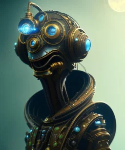 a steampunk alien portrait,sci-fi style,8k.