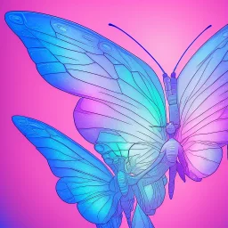 pastel colors, blue, pink, white, butterfly