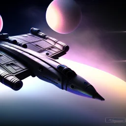 Spaceship, metalic color, hyper realistic, blur