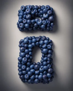 The number 2 is wrapped in large blueberries