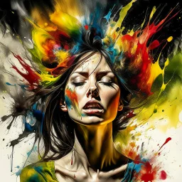 woman head exploding Psychedelic