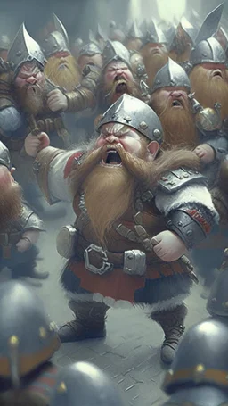 dwarf captain inspiring his army