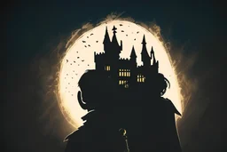 Silhouette of a magic school