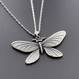 necklace with a simple, elegant design featuring a single, shimmering polyester in dragonfly pendant