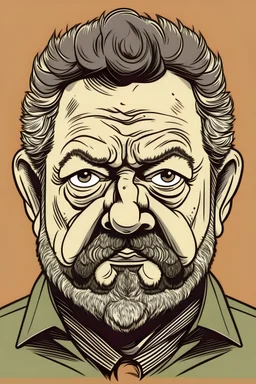 Drawing of Brazilian President Lula with a bad face