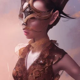 steampunk dancer posing, masked