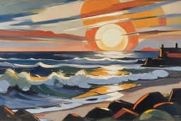 seascape with sunset by Samuel John Peploe