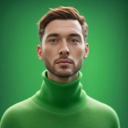 head floating green screen clothes, green neck,bokeh like f/0.8, tilt-shift lens 8k, high detail, smooth render, down-light, unreal engine