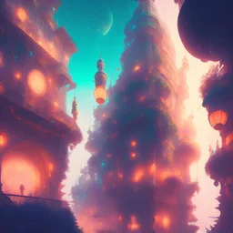 amazing euphoric futuristic Venetian Carnival sci-fi fantasy utopian paradise, Photorealistic beautiful, epic composition, night, dramatic, lights, dark, colourful, cute, Chiaroscuro, magical, caustics, studio ghibli, beautiful lighting, intricate detail, lively, Jordan Grimmer, Atey Ghailan