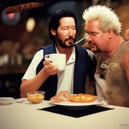 Me having coffee wuth mmGuy Fieri consoling Sad Keanu on the Food Network