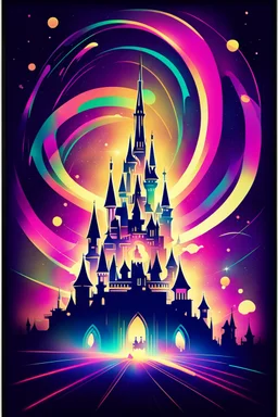 nostalgic poster cheerfull disney abstract lasers