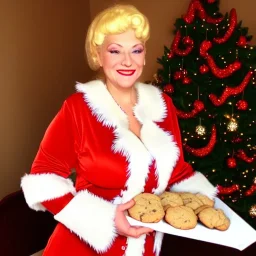 gorgeous Ms. Claus hotty, amorously bringing me cookies