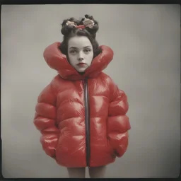 Betty boop, red, autochrome, plastic puffy jacket