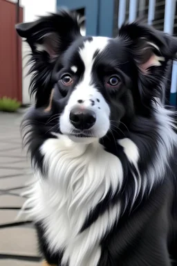 un perro con pelaje collr marron laro y blanco, con forma de ondas y rulos, tamaño mediano, y de edad adulta
