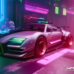 cyberpunk hyper car,cyberpunk 2077, ultra realistic,shiny, smooth, studio quality, octane render, Surrealism, Triadic colour scheme,glow-stick, ambient lighting,nightclub lighting, polaroid, 100mm, --ar 3:2 --v4