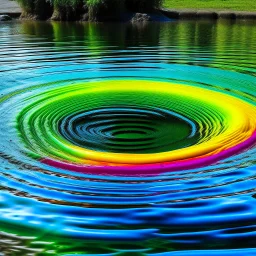 a colourful water circle