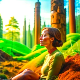 woman relaxing in the forest