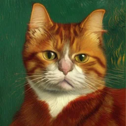 Portrait of a cat by Van Gogh