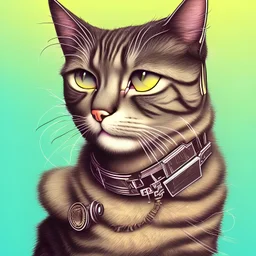 illustration of a rapper cat