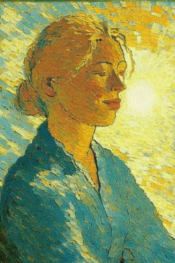 young woman in the sunlight by van gogh