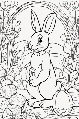 easter bunny coloring page for toddlers