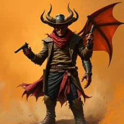 Western clad bandit devil fantasy art