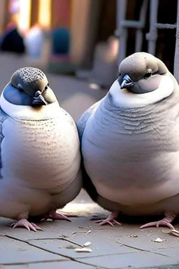 Chubby and cute pigeons