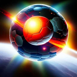 soccer ball Outerspace carbon, earth orbit, volcano and stars