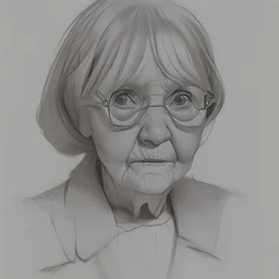 Drawing sketches A figure that embodies discretion in the form of an old woman