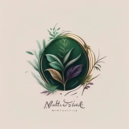 mystical simple one color Logo: botanical style