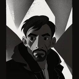 Un hombre mirando al infinito desde un páramo, estilo ilustración de novela gráfica al estilo de Paco Roca