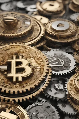 digital masterpiece depicting Bitcoin as the central piece in an intricate clockwork mechanism? The gears and cogs represent different cryptocurrencies, with Bitcoin at the heart, driving the entire system. The 8K resolution would capture the fine details of this unique portrayal, showcasing Bitcoin's integral role in the intricate machinery of the crypto world.