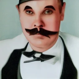 create a framed picture of af a guy that looks like Teller in 1920's attire