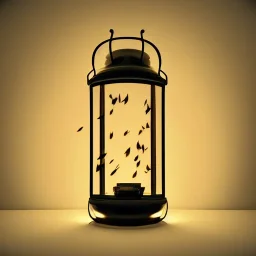 fireflies in a lantern, many ghostly lights inside a belljar, fairy lights, polaroid, symmetry, luminescent glow, moody, tender, photorealistic, octane render, golden hour