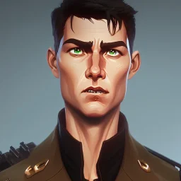 Tom Cruise Christmas military cyberpunk stubble