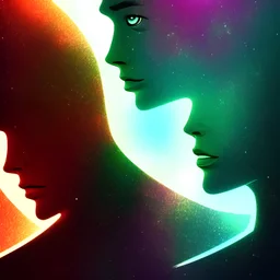 single human with multiple faces ,2 consciousnesses, single human, anatomically correct,mysterious, dramatic backlighting, intricate,dream, artstation, concept art, smooth, sharp focus, illustration,mythical,dreamlike,beautiful colors