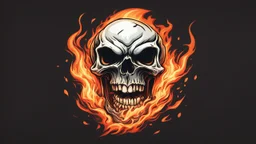 screaming burning skull logo