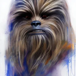 photorealistic and intricate portrait of chewbacca in star wars by Agnes Cecile, soft natural colors, hyperdetailed, 32K, oil on canvas,