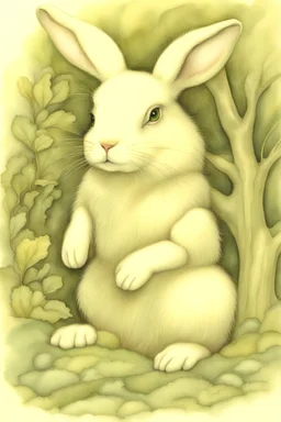 in style, Maggie Vandewall, creates graphite drawings and watercolor paintings. rabbits, animals and enchanted nature scenes. With a passion for the organic world, storybook.