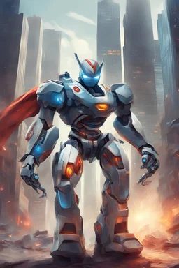 a super hero robot game art