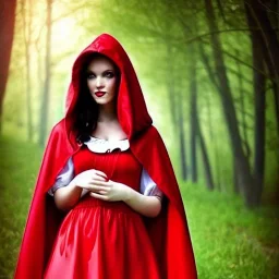 flirty, gorgeous red riding hood