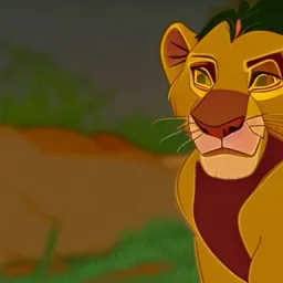 Lion King animated Honzo male lion wide green eyes