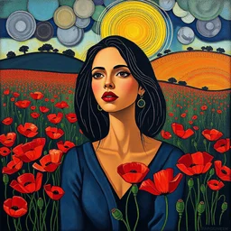 champs de coquelicots paysage Peinture dans le style de l'art aborigène australien peint par Patrick Heron et Chantal Joffe et Fernand Léger source Pinterest , Singulart ou Devian Art portrait woman in the exotic garden by karl schmidt rottluff and tomma abtsand johan hoyland in the style of , Artstation Deviant art, pinterest,natural lighting accent lighting, in the street, intricate scenery highly detailed